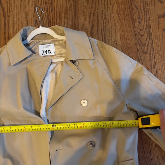 Zara Long Trench Coat beige size S (fits S, M, L) - Picture 4 of 6